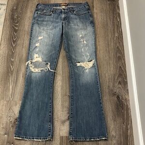 Abercrombie & Fitch Emma Bootcut 100% Cotton Distressed Jeans - Size 4 Regular